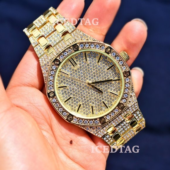 iced out armani watch
